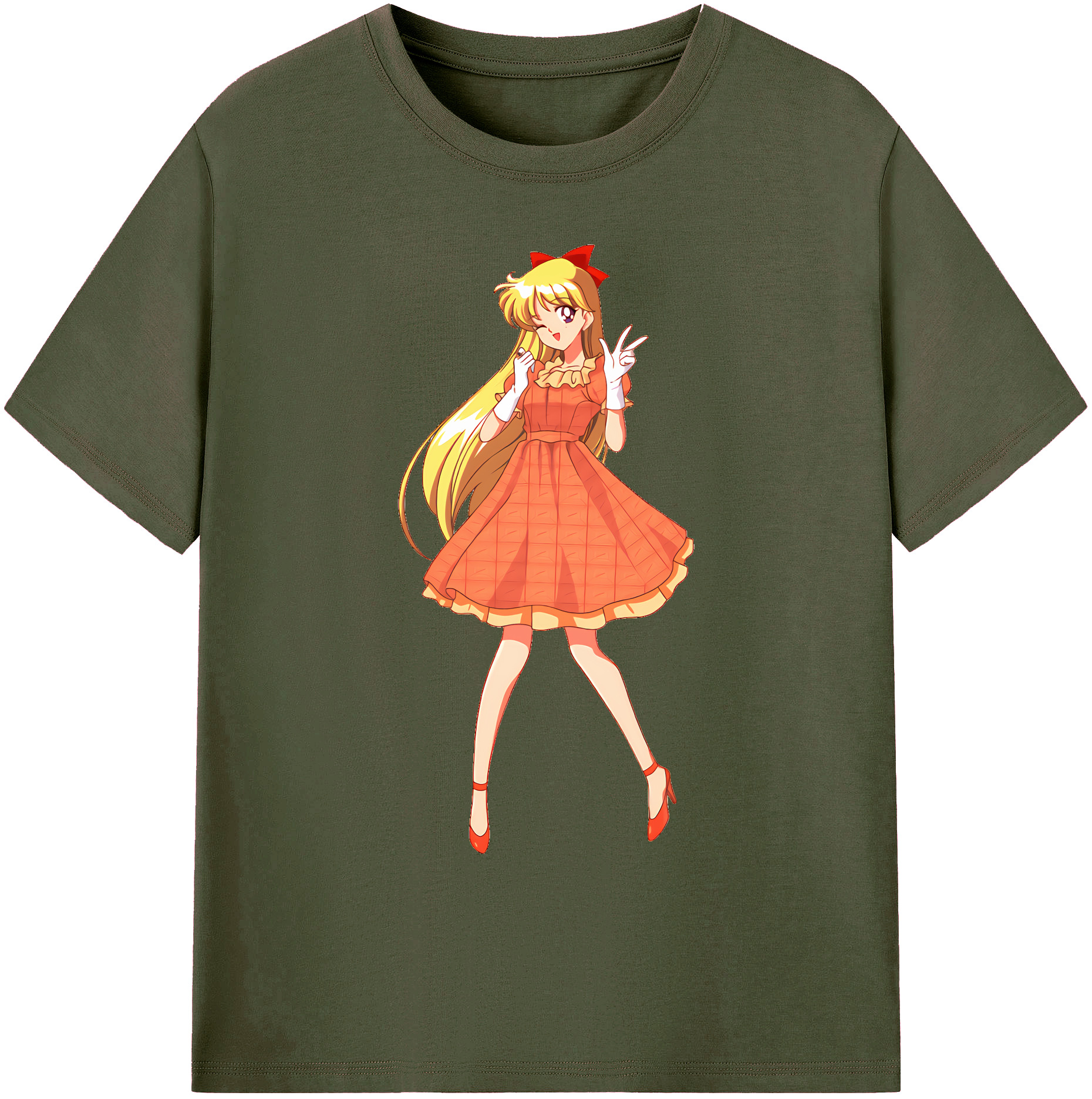 （画像用） 美少女戦士セーラームーン 愛野 美奈子 あいの みなこ Sailor Moon Aino Minako 綿100％ メンズ半袖Tシャツ｜肌触りやわらか＆通気性
